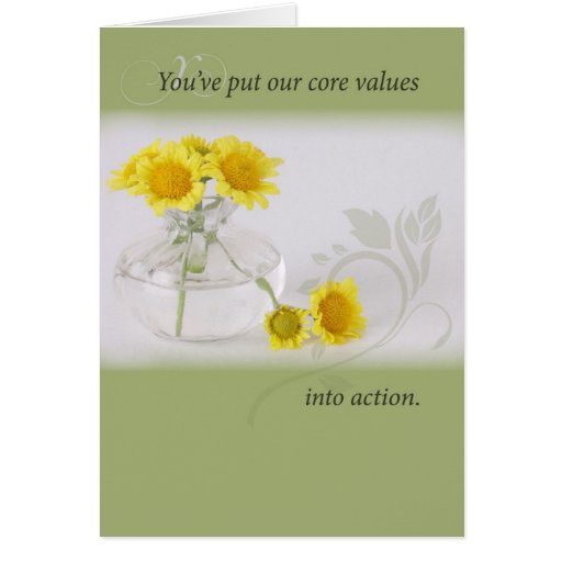 3982 Employee Recognition, Yellow Flowers Card Zazzle