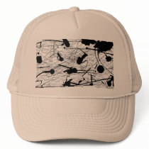 39-81 Black and White Splatter Paint Trucker Hat