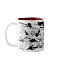 39-81 Black and White Splatter Paint Coffee Mug