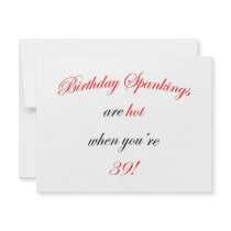 39 Birthday Spanking Personalized Invite