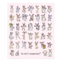 39 Cute Cartoon Rabbits Decor Nursery Poster Pink posters by zooogle 39 Cute Cartoon Rabbits Decor Nursery Poster Pink posters