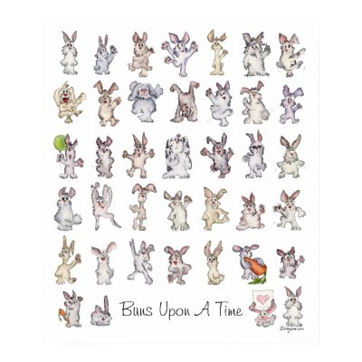 39 Cute Cartoon Rabbits Decor Nursery Poster Print by zooogle