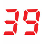 39 thirty-nine red alarm clock digital number t-shirts