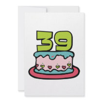 39 Year Old Birthday Cake Custom Invites