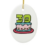 39 Year Old Birthday Cake Christmas Ornaments