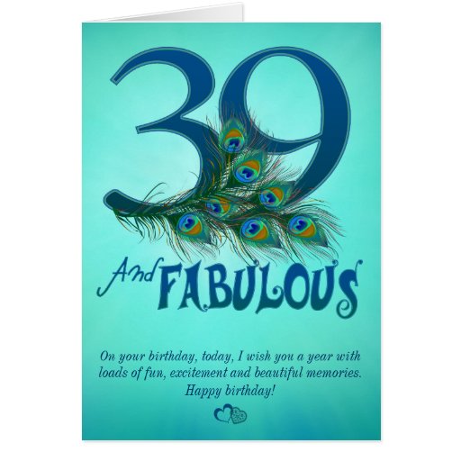 39th Birthday Template Cards | Zazzle