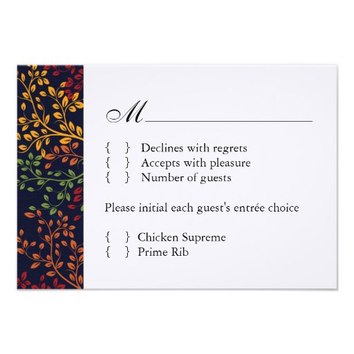 3.5 x 5 - Fall Wedding Reply Cards