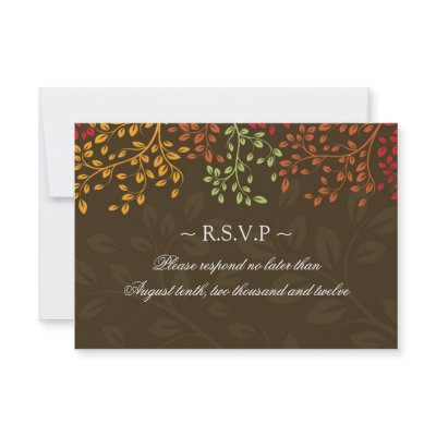 3.5 x 5 - Fall Wedding Reply Cards Invitation by colourfuldesigns