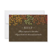 3.5 x 5 - Fall Wedding Reply Cards Invitation
