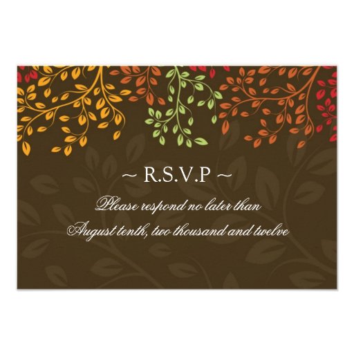 3.5 x 5 - Fall Wedding Reply Cards Invites