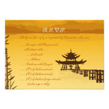 3.5 x 5 R.S.V.P Reply Card Warm Sunset