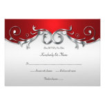 3.5x5 Elegant Red and Silver RSVP invitations