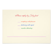 3.5x5 Gay Wedding Rainbow LGBT Pride RSVP Textured Personalized Invitations