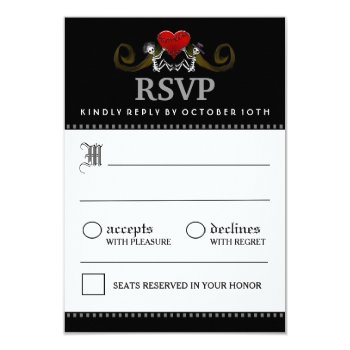 3.5x5 Halloween Skeleton Black White Matching Rsvp 3.5x5 Paper Invitation Card by juliea2010 at Zazzle
