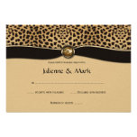 3.5x5 Leopard Print FAUX Ribbon Jewel RSVP Personalized Invitation