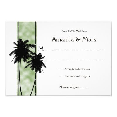 3.5x5 Palm Trees and Green RSVP Personalized Invitation