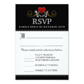 3.5x5 Rsvp Card With Menu Selections - Skeletons by juliea2010 at Zazzle