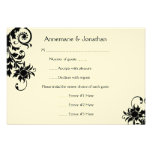 3.5x5 Vintage Black Ivory RSVP Announcement