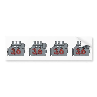 3,6 engine decal bumper sticker by aow871