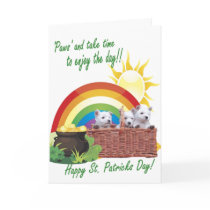 3. Adorable Westie Puppies St. Patricks Card