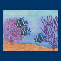3 Angel Fish in the Sea posters