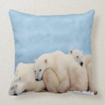 3 bears (polar) throw pillows