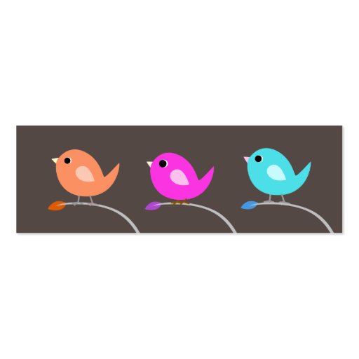3 Birds Bookmark Business Card Template (front side)