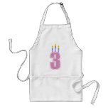 3 Birthday Candles (Pink / Purple) Aprons