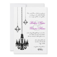 3 Black Chandeliers Wedding Invitations invitation