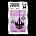 3 Black Lilac Chandeliers RSVP Personalized Plum