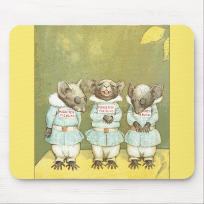 3 Blind Mice Mousepads by robdomanesq