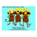 3 Blonde Mice Funny Tees Mugs Cards & Gifts postcards