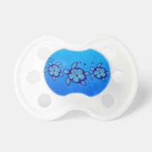 3 Blue Honu Turtles Baby Pacifier