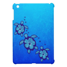 3 Blue Honu Turtles Case For The iPad Mini