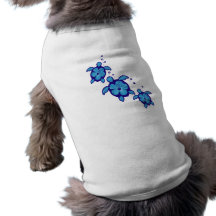 3 Blue Honu Turtles Pet T Shirt