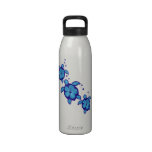 3 Blue Honu Turtles Water Bottle