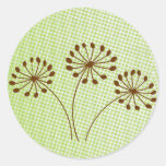 3 Brown Dandelion Fall Flower Stickers