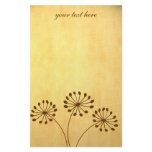 3 Brown Flowers Personalized Stationery