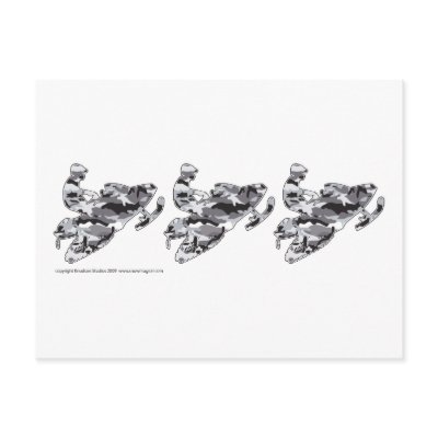 3-Camo-Grey-Sledder Post Card by snomotease
