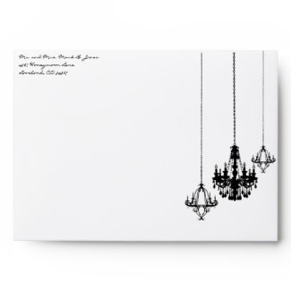 3 Chandelier Damask Wedding Envelopes envelope