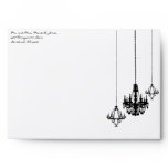 3 Chandelier Damask Wedding Envelopes