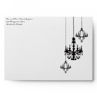 3 Chandelier Damask Wedding Envelopes envelope