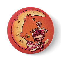 3" Cheese moon Button by anita_mejia 3" Cheese moon Button