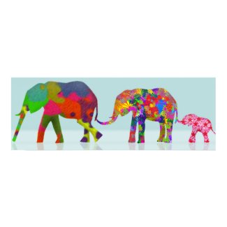 3 Colorful Elephants Pop Art Style Posters