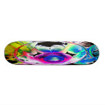 3 Coloured Cocktail Shot Glasses Close Up Skate Board Deck