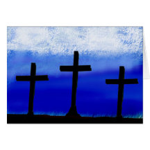 3 Crosses Greeting Card