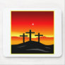 3 Crosses Sunset Mouse Pad