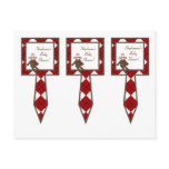 3 Cup Cake Picks Red Sock Monkey Argyle Postcard
