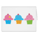 3 cupcakes card