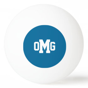 3 Custom Initials Bold Monogram Ping Pong Ball